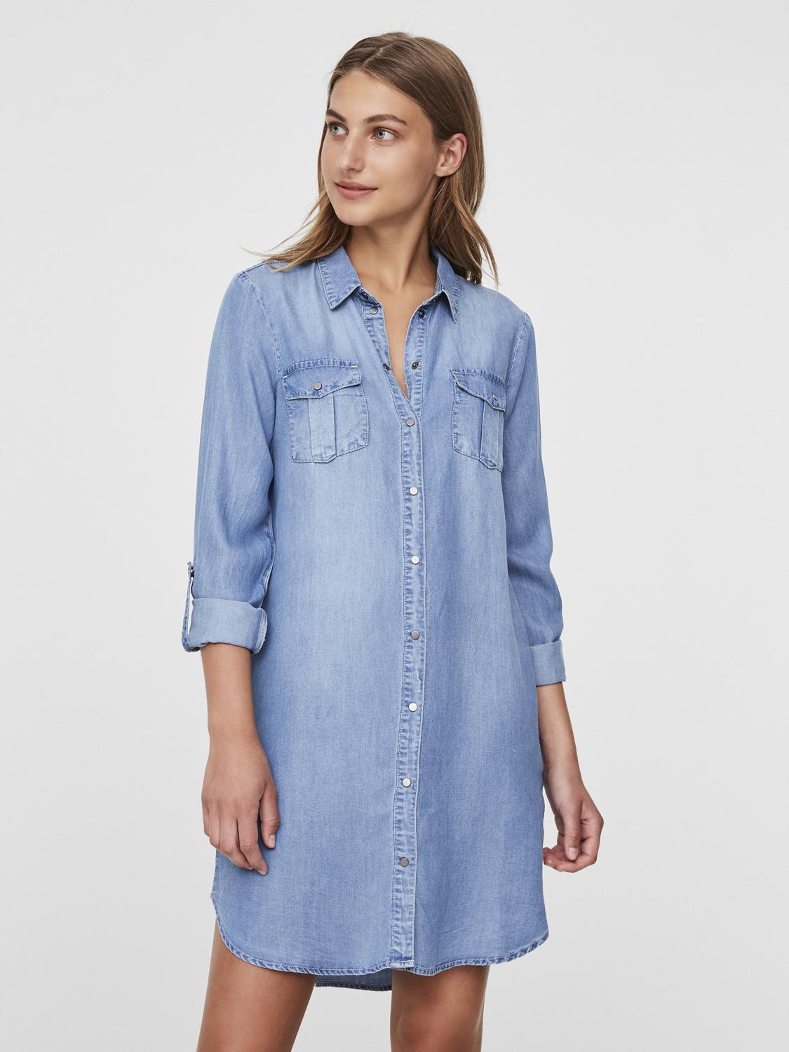 VMSILLA LS SHORT DRESS LT BL GA NOO - 10184172
