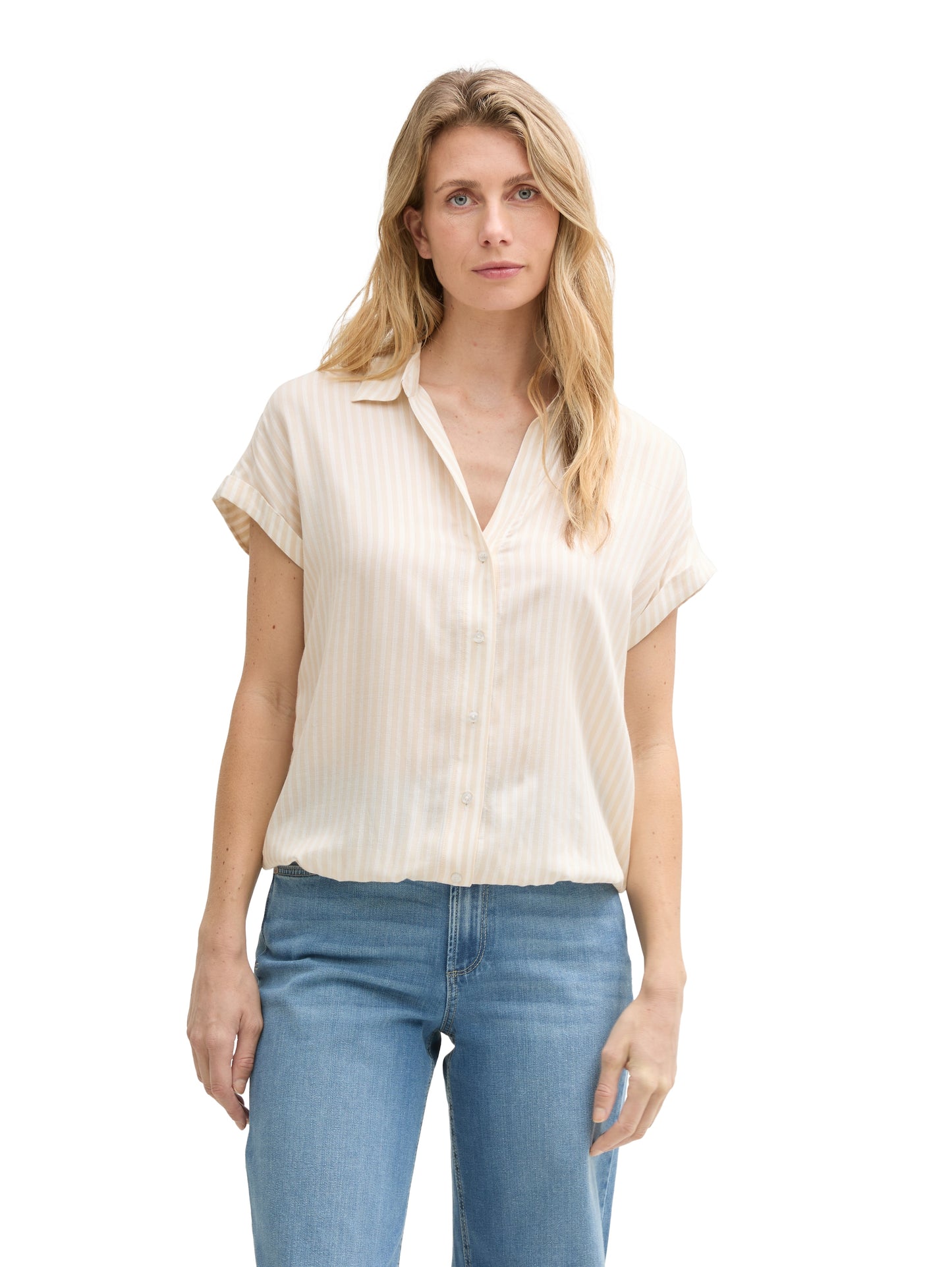 blouse striped shortsleeve - 1045239