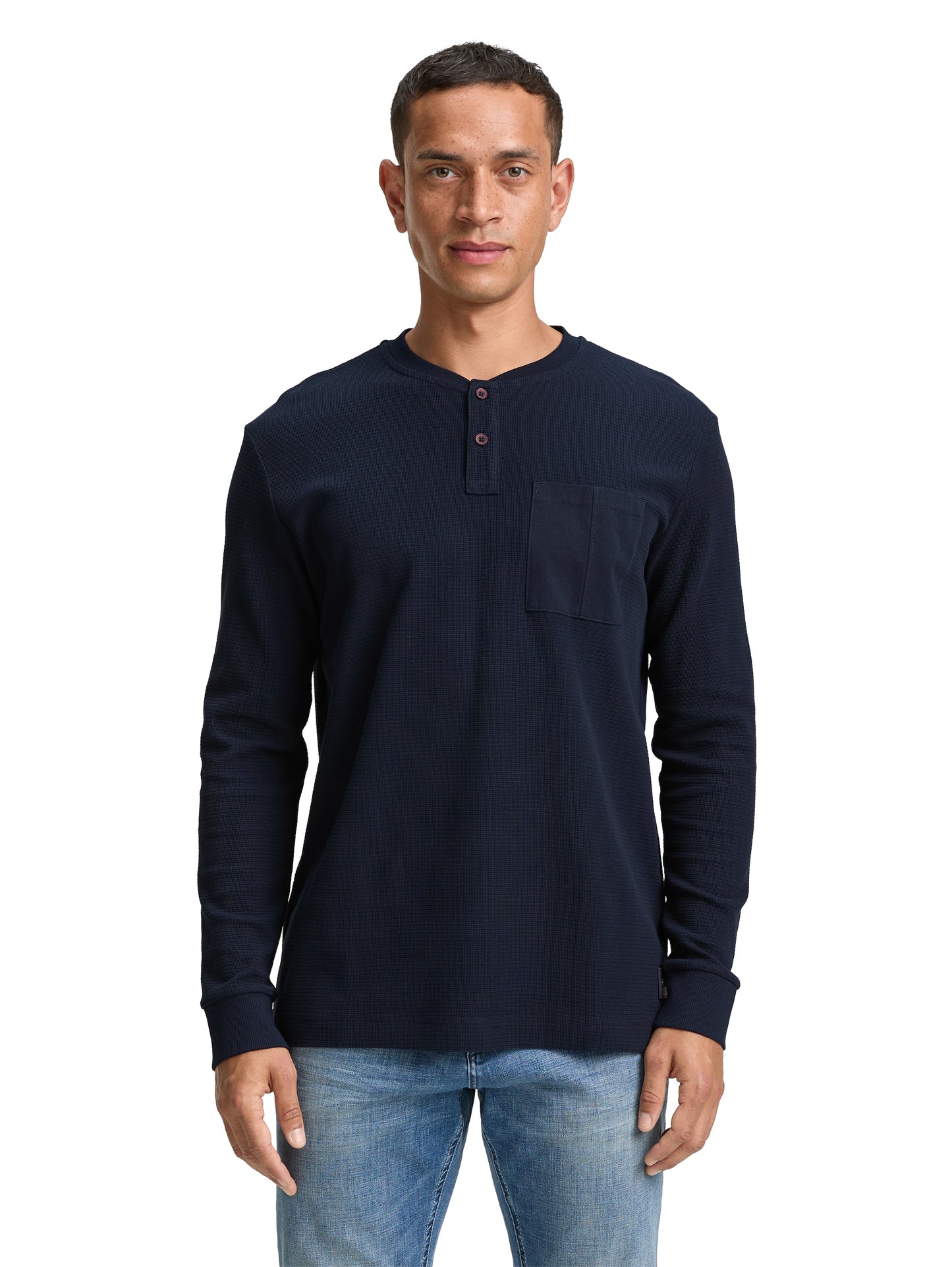 structured longsleeve henley - 1047816