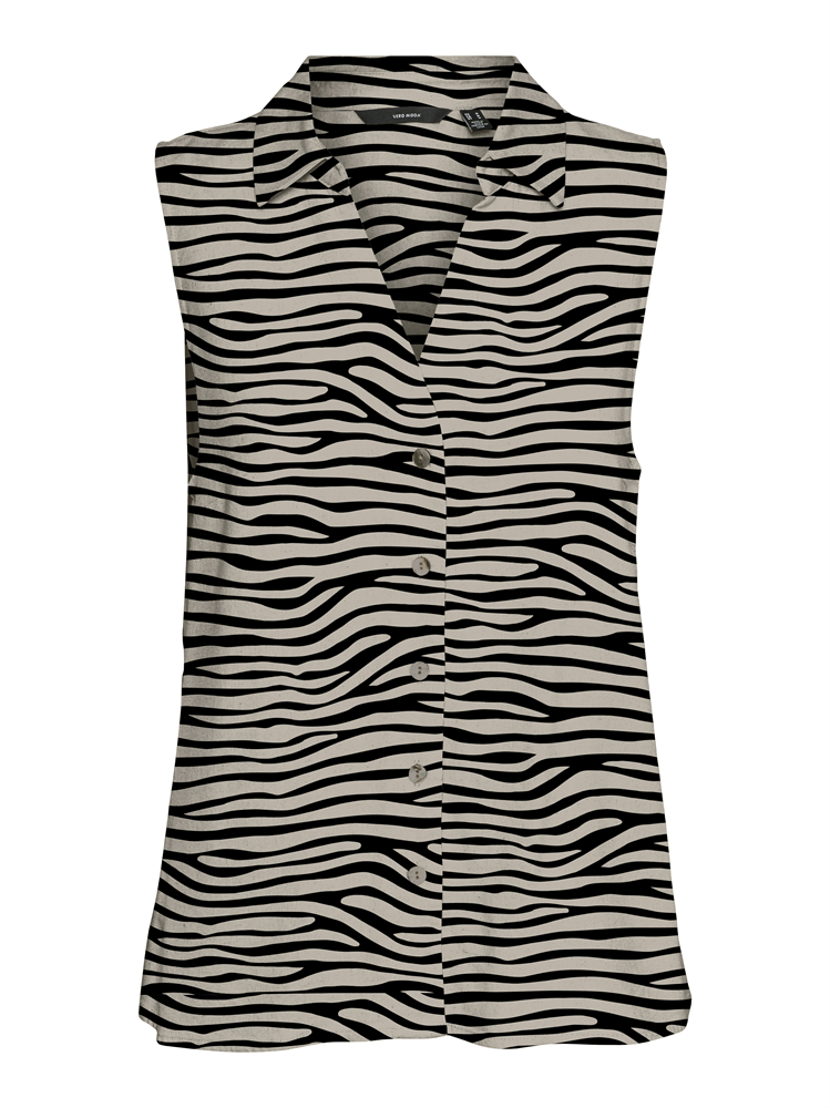 VMMYMILO SL V-NECK SHIRT WVN GA - 10303648