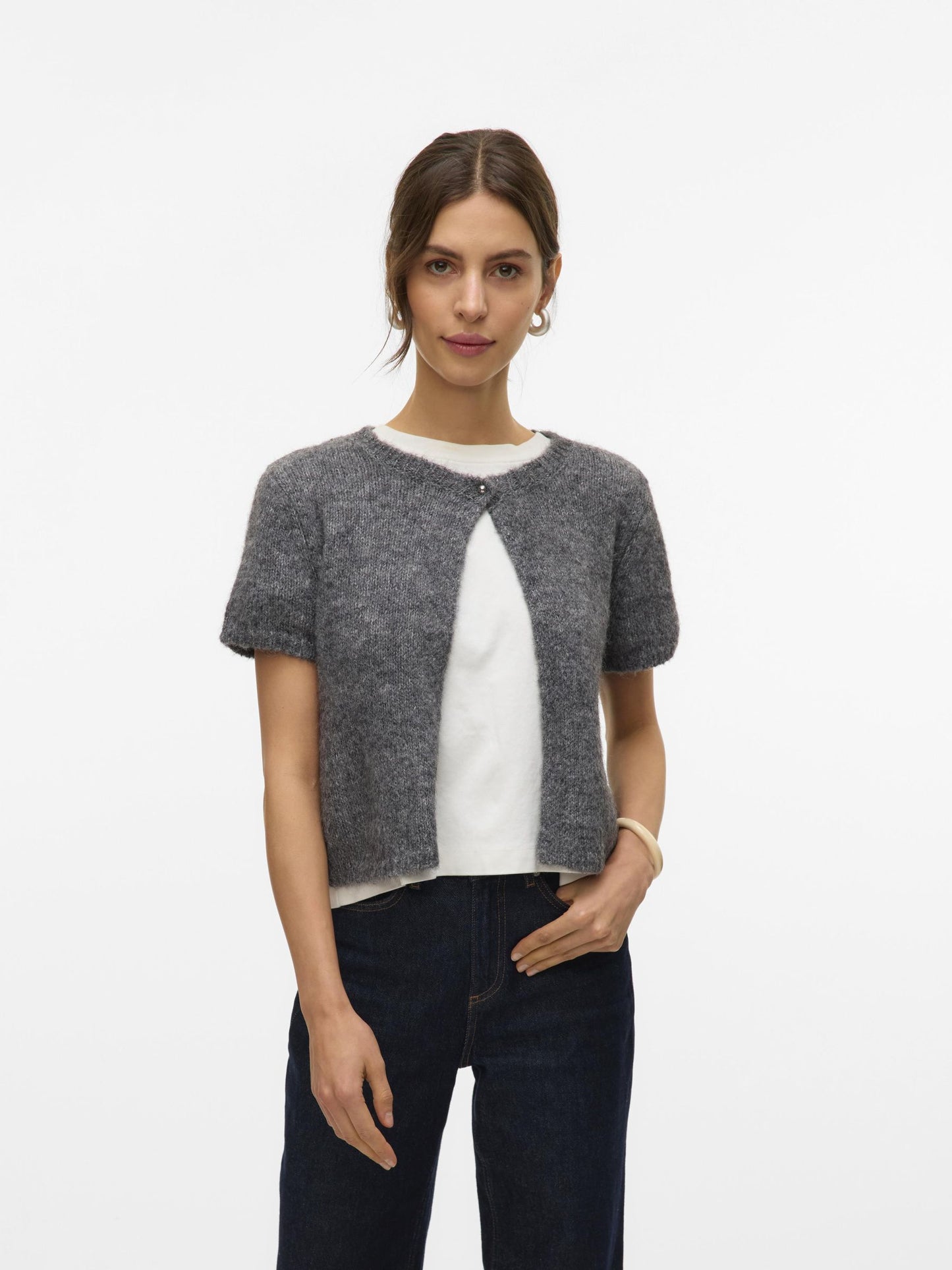 AWSILJA SS O-NECK SHORT KNIT CARDIG - 10329650