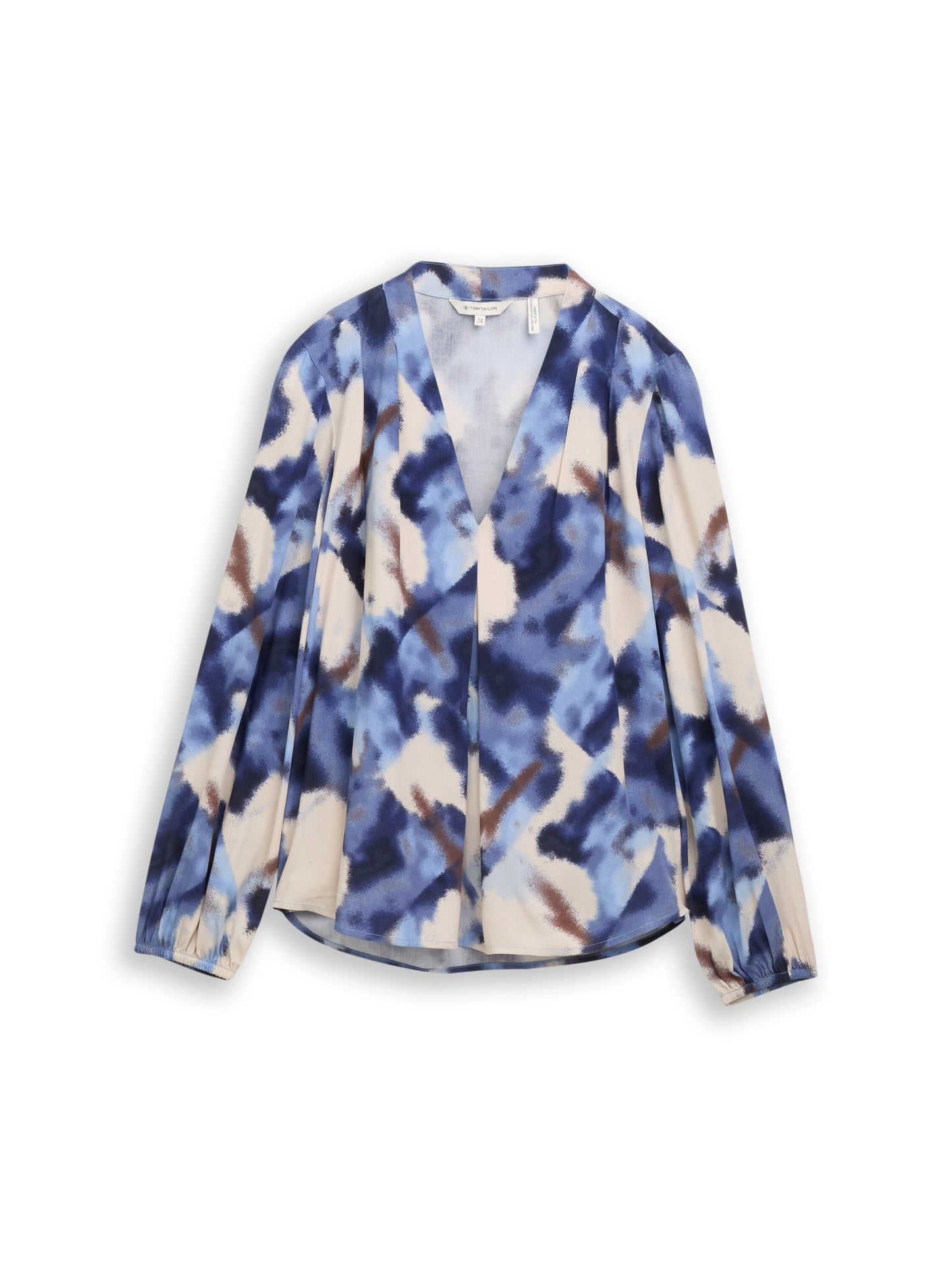 blouse printed V-neck - 1048676