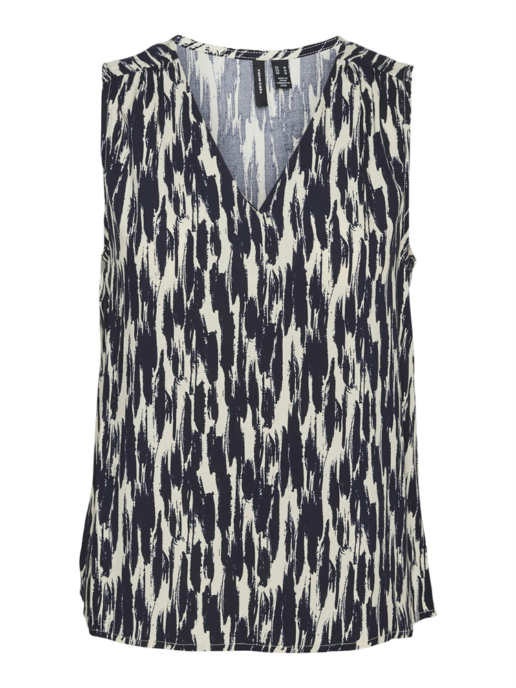 VMEASY JOY S/L V-NECK TOP WVN GA - 10301759