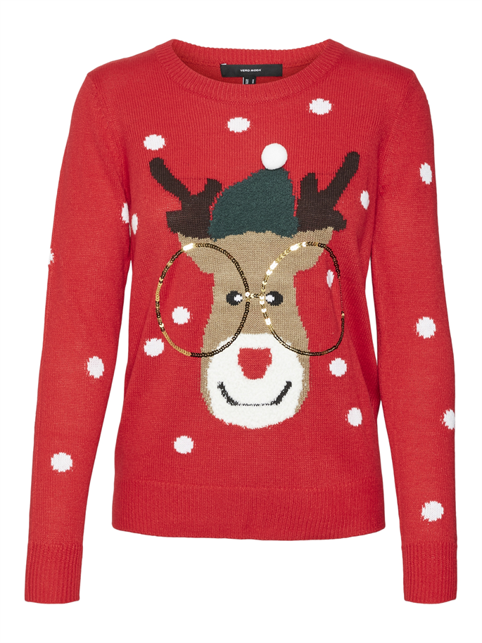 VMTINSEL LS O-NECK BLOUSE XMAS REP - 10250538