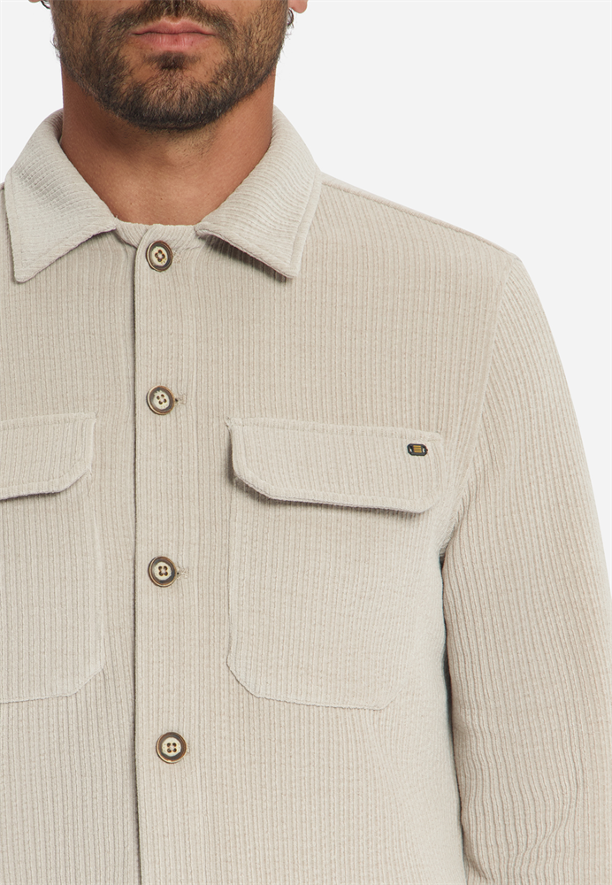 Overshirt Full Button Rib Sweat - 33510826SN