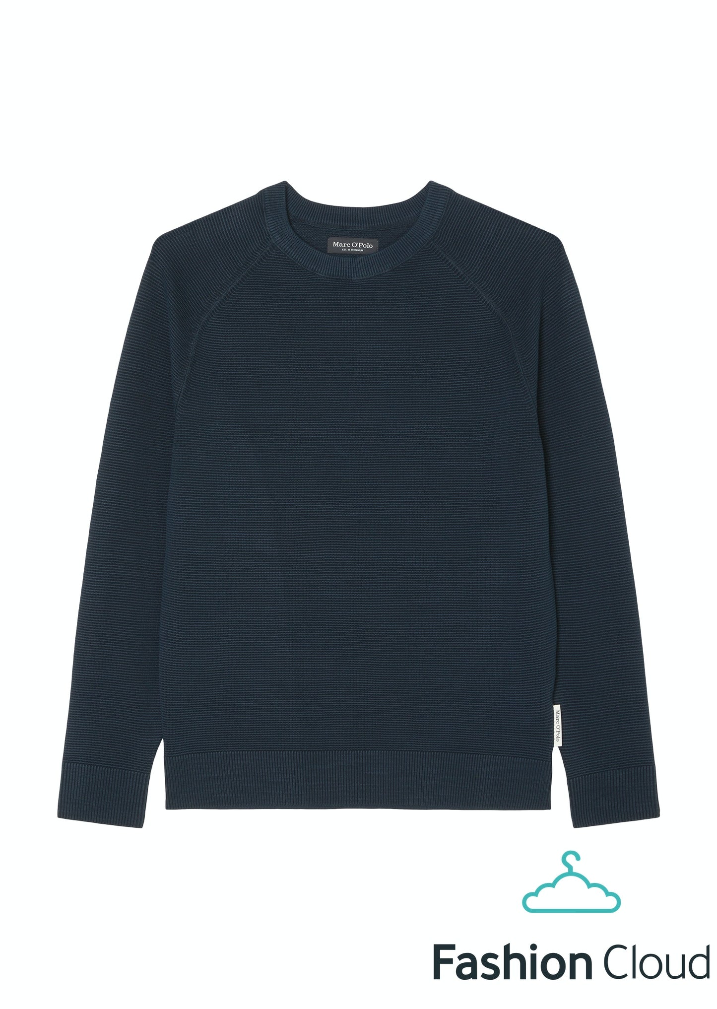 Crewneck with Raglan, wave ottoman - M28502560068