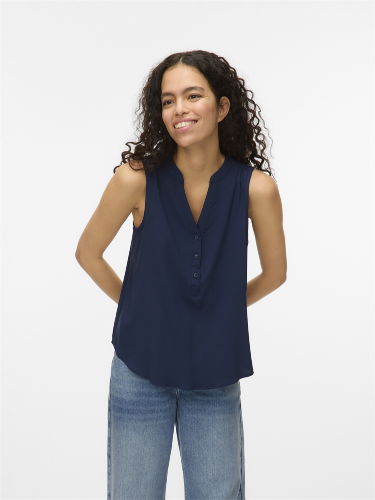 VMBELLA SL V-NECK TOP WVN GA NOOS - 10326002