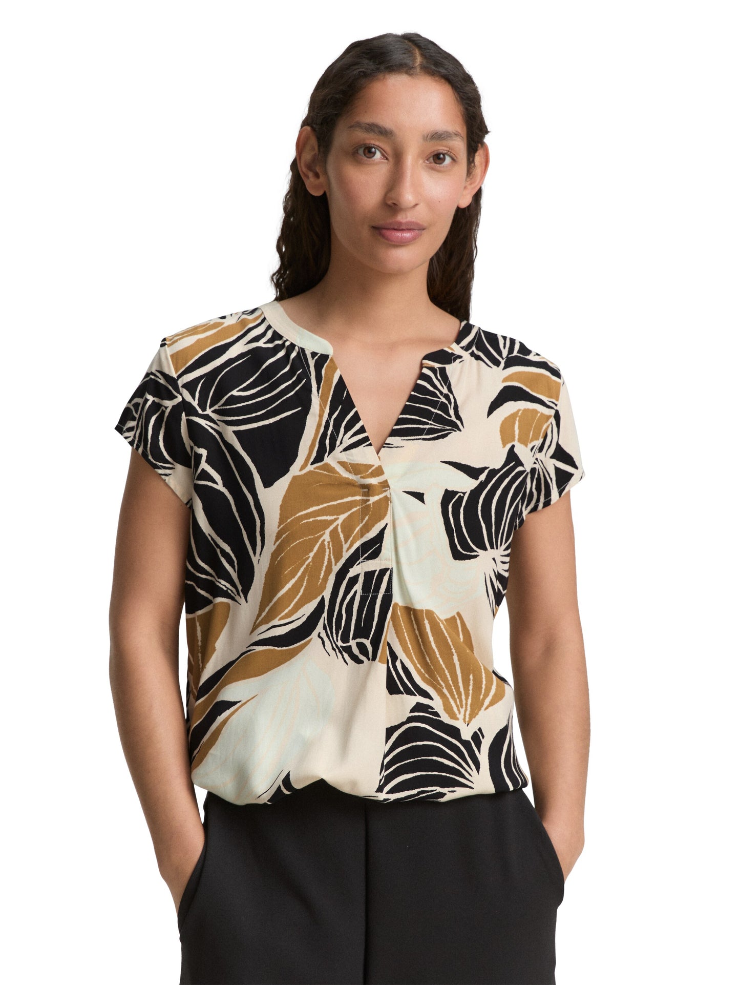 blouse printed shortsleeve - 1045238