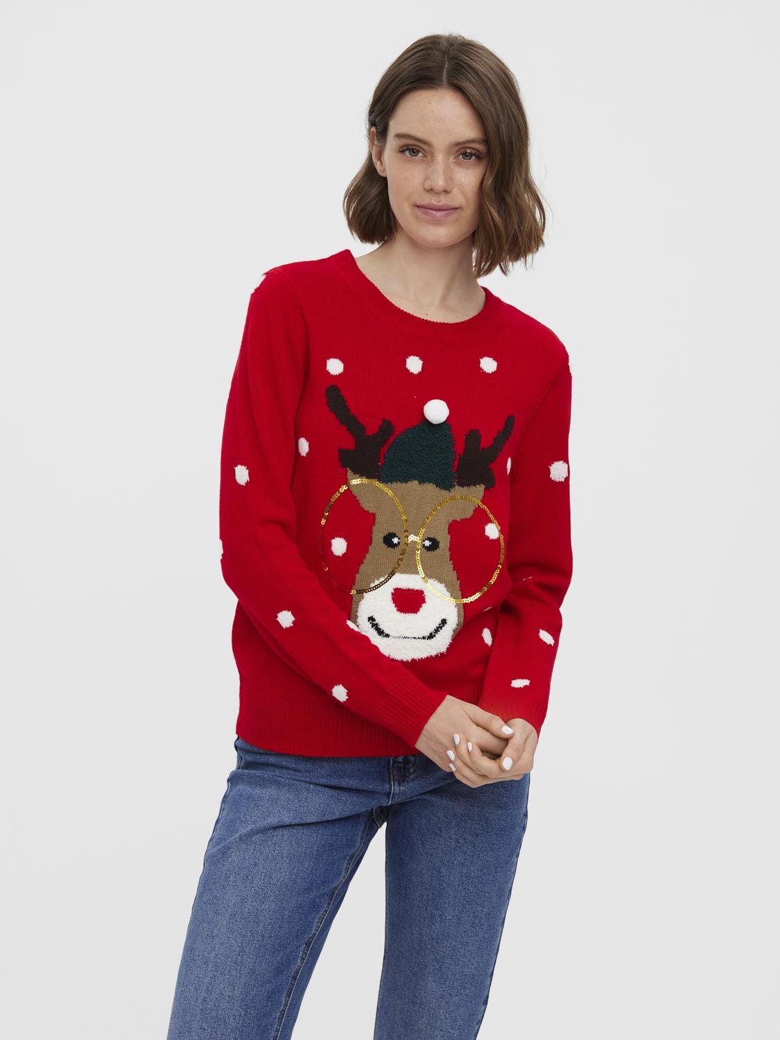 VMTINSEL LS O-NECK BLOUSE XMAS REP - 10250538