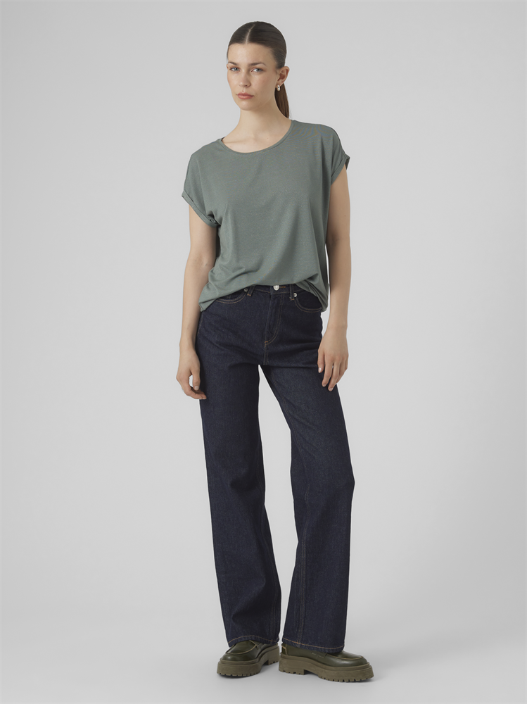 VMLAVA GLITTER SS TOP STRIPE GA JRS - 10250488