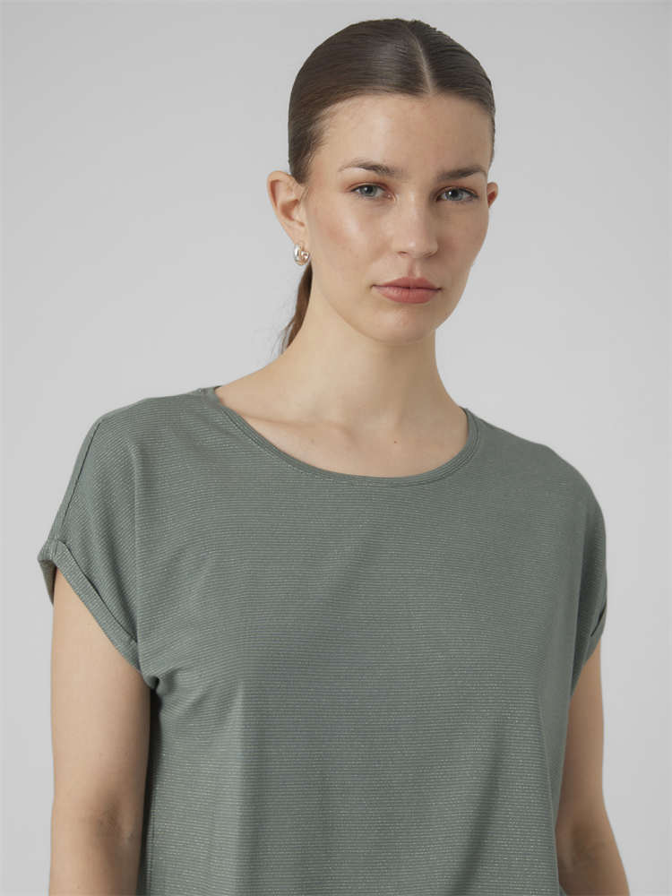 VMLAVA GLITTER SS TOP STRIPE GA JRS - 10250488