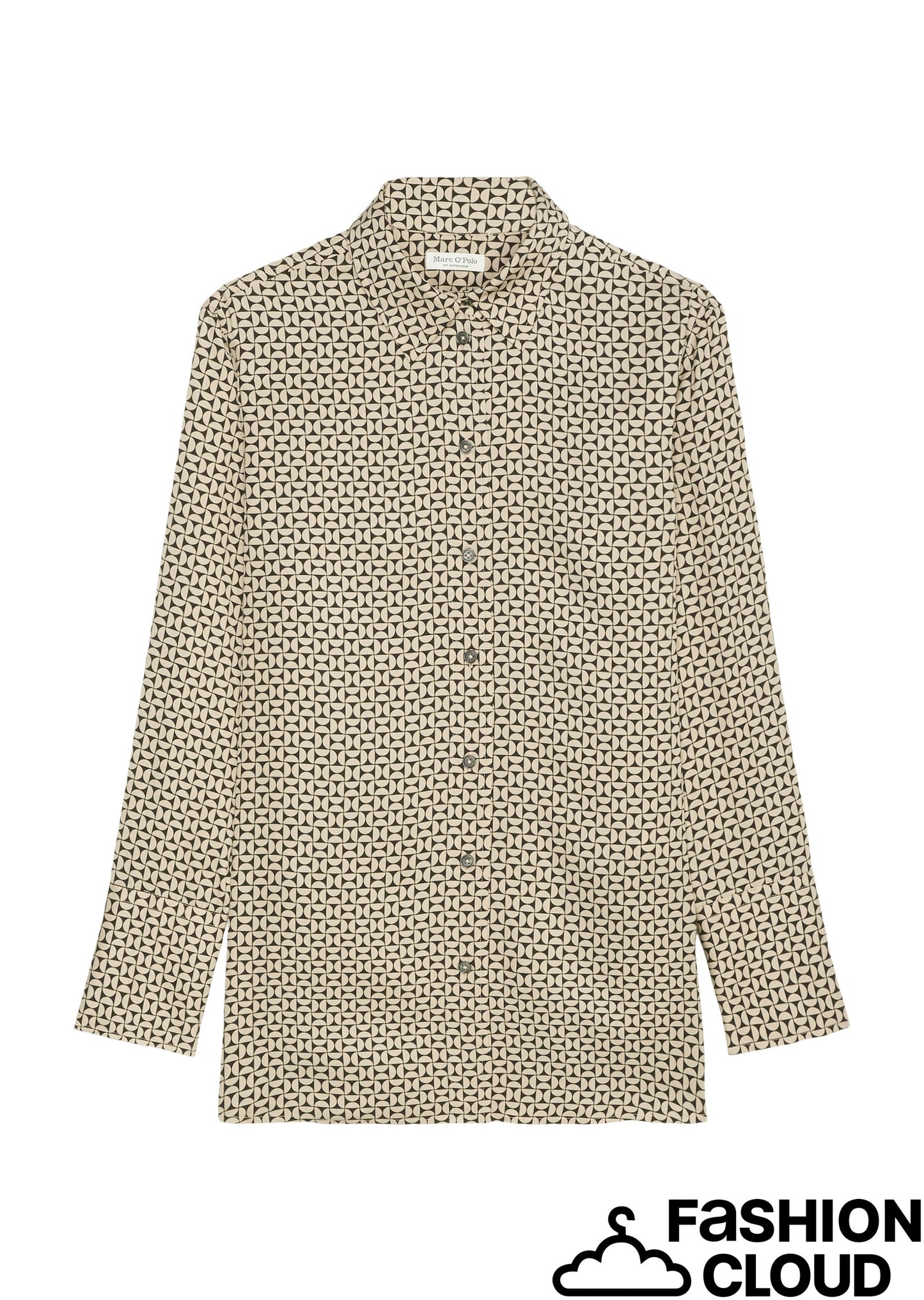 Blouse, long shape, shirt collar, c - 408120842429