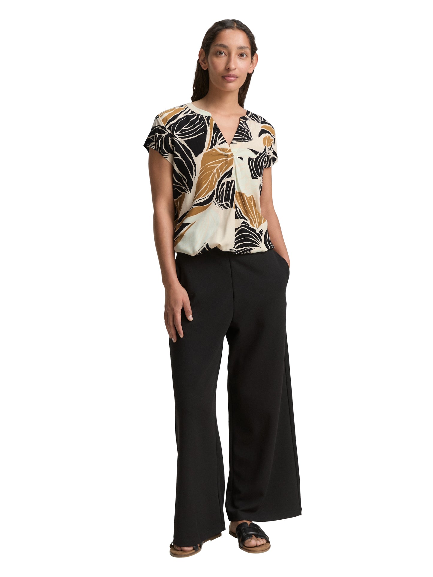 blouse printed shortsleeve - 1045238