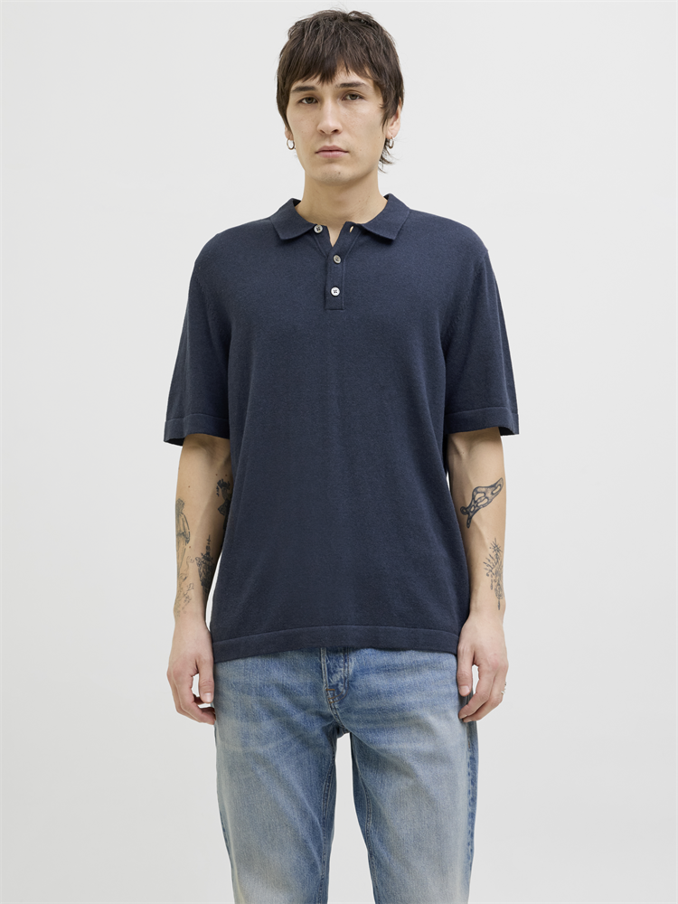 JJEEMIL KNIT RELAXED POLO SS SN - 12268216
