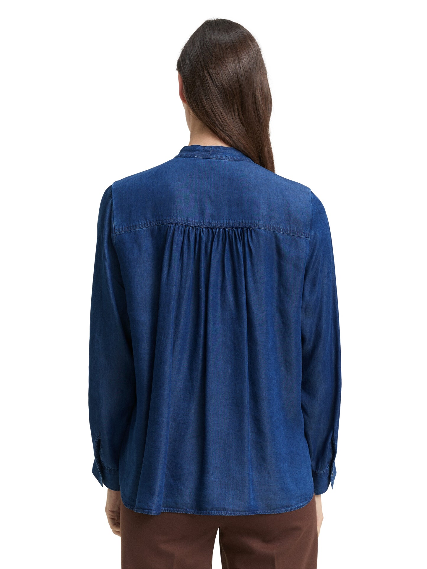 blouse denim look with bow tie - 1048677