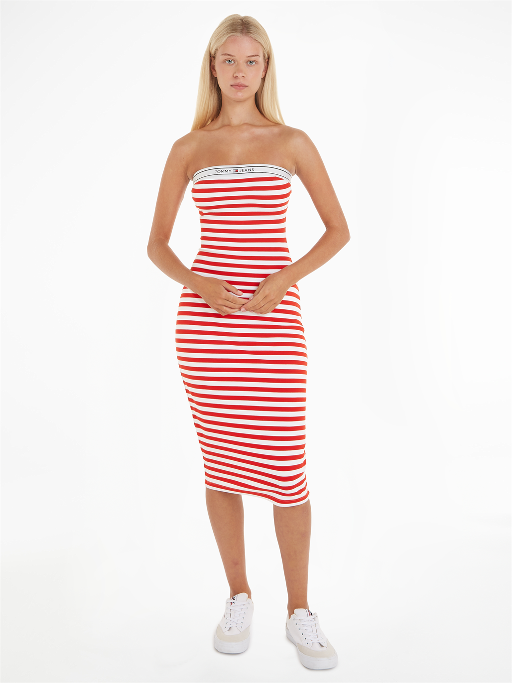 TJW LOGO TAPE STRIPE TUBE DRESS - DW0DW17922