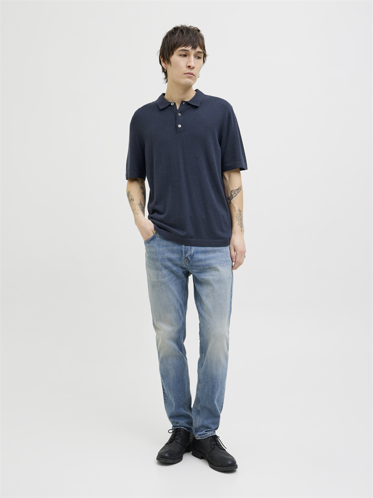 JJEEMIL KNIT RELAXED POLO SS SN - 12268216