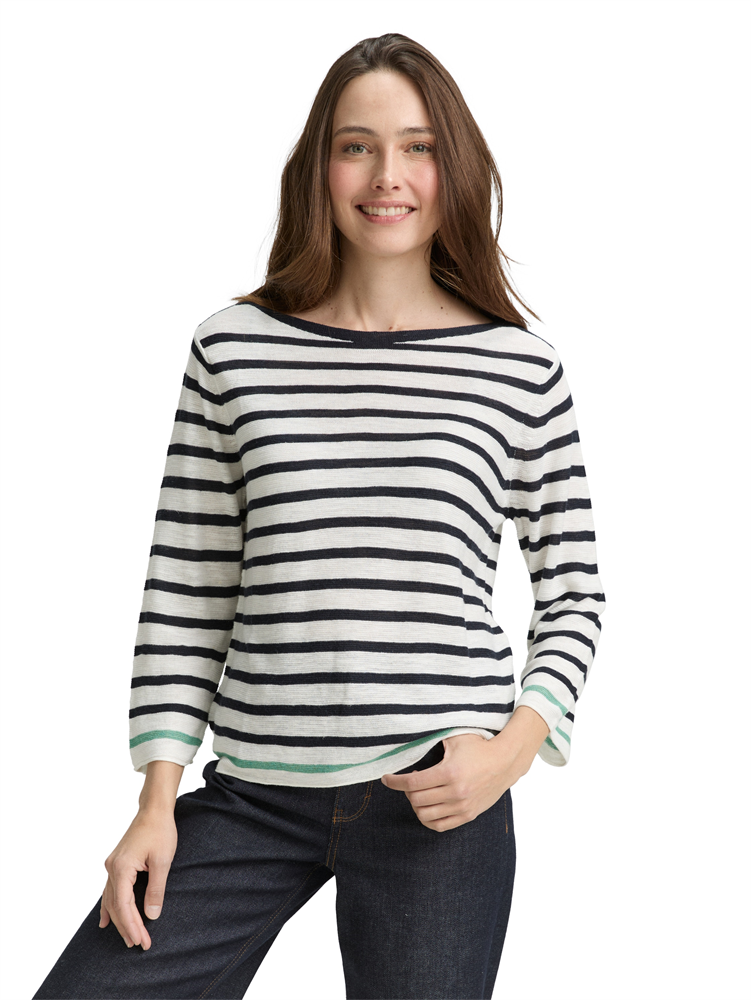 knit striped boatneck - 1046539