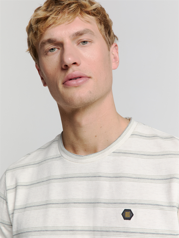 T-Shirt Crewneck Jacquard Stripe - 28350450