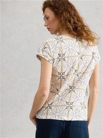 NELLY NOTCH NECK TEE - 445349