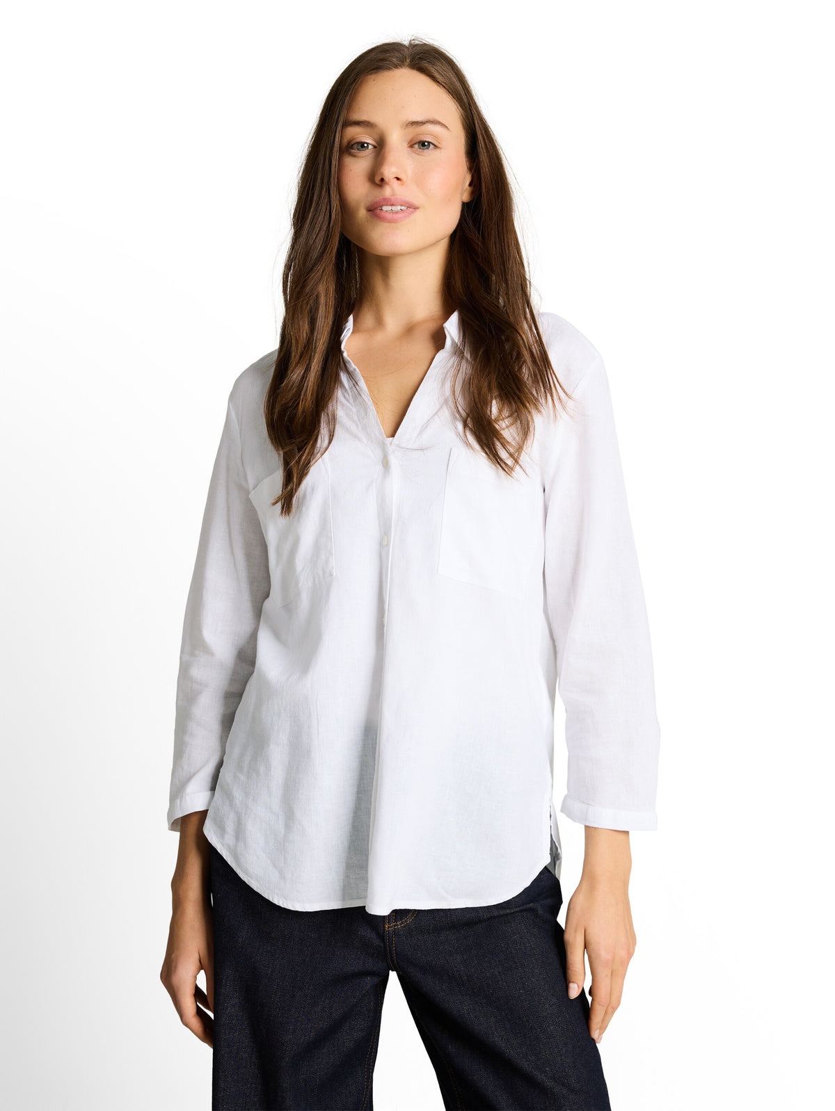 blouse shirt with linen - 1049823