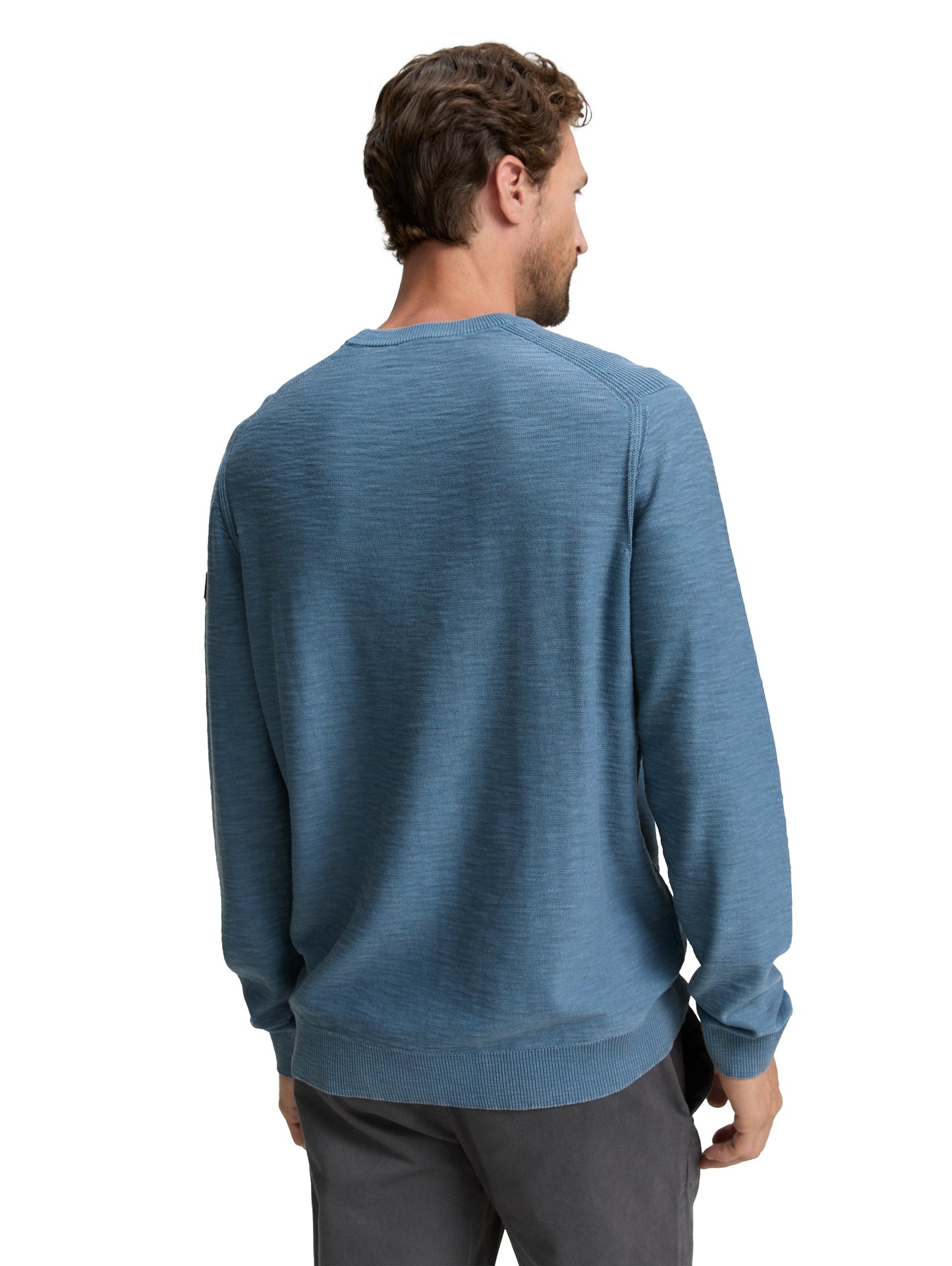washed slub crewneck knit - 1048004