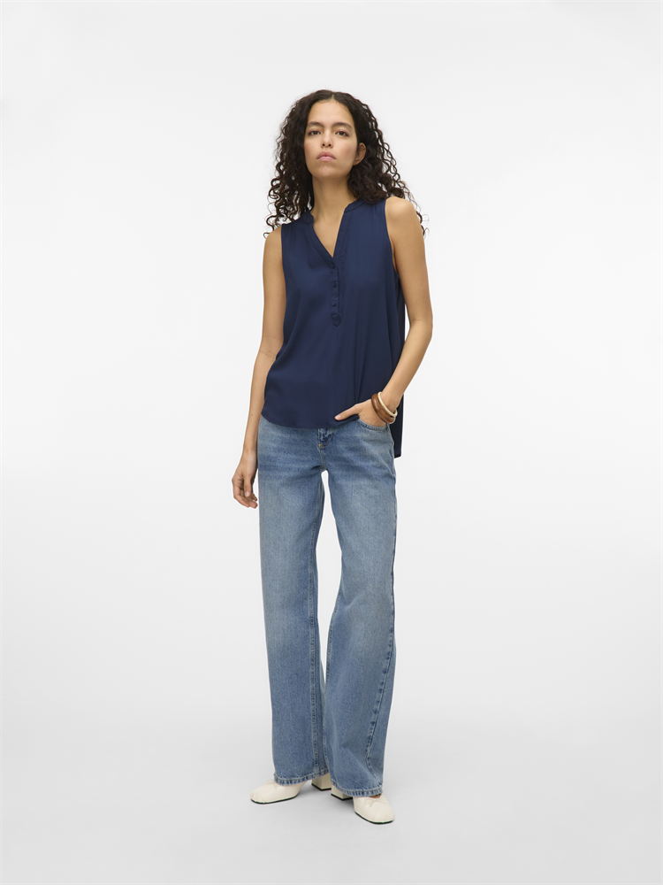 VMBELLA SL V-NECK TOP WVN GA NOOS - 10326002