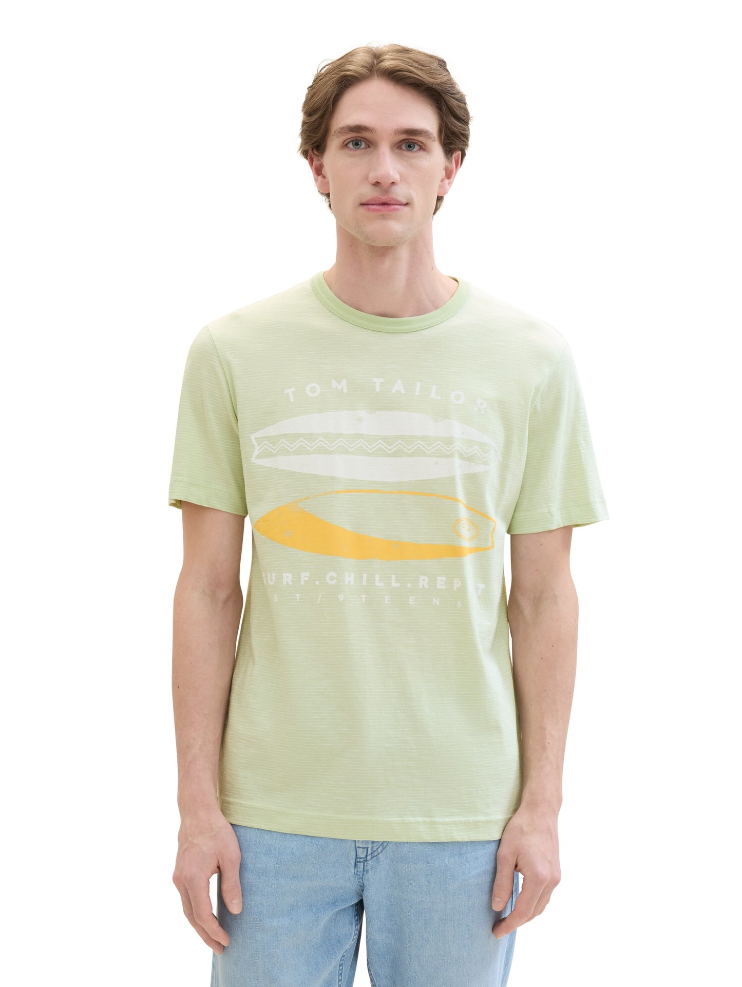 printed fine stripe t-shirt - 1041784