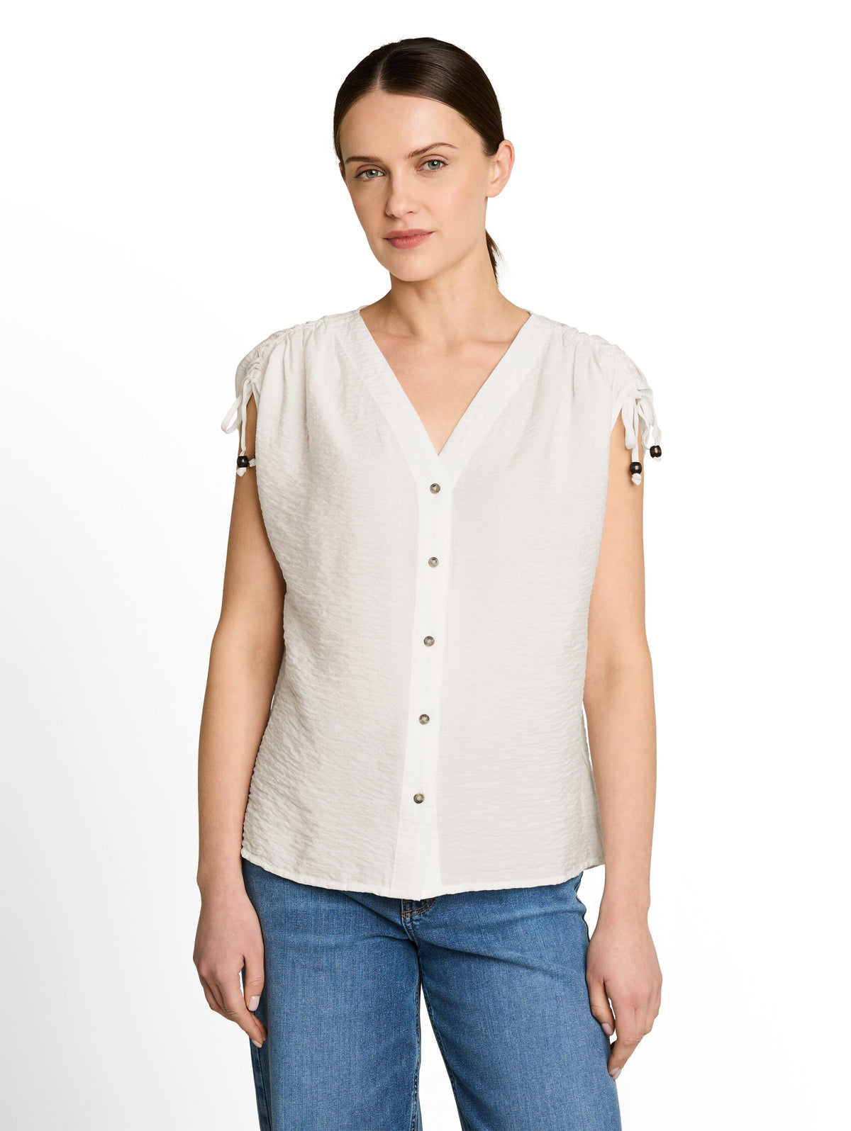 blouse top with gathering - 1051085