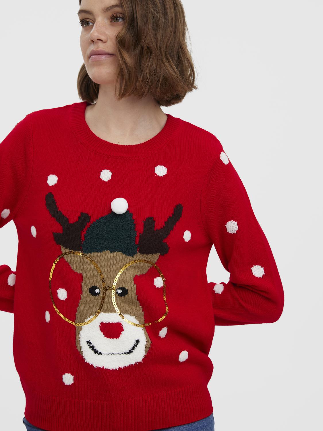 VMTINSEL LS O-NECK BLOUSE XMAS REP - 10250538