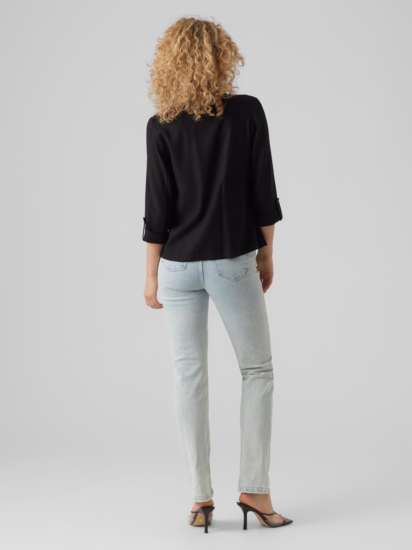 VMJESMILO 3/4 LOOSE BLAZER WVN GA N - 10279700