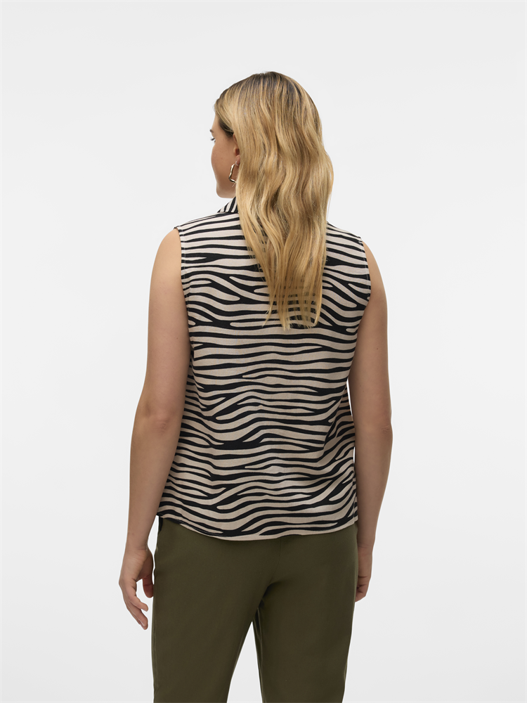 VMMYMILO SL V-NECK SHIRT WVN GA - 10303648
