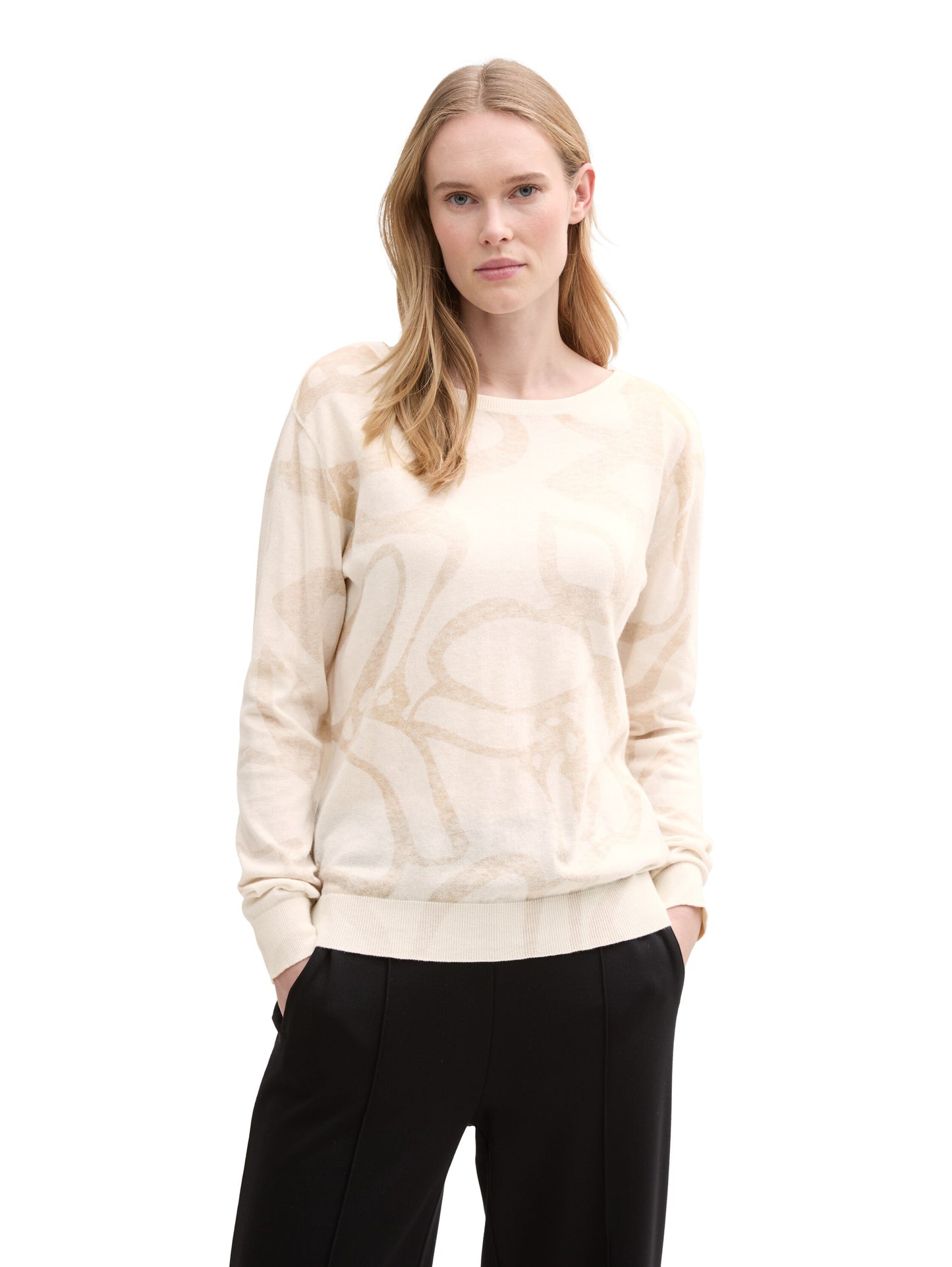 knit inside printed pullover - 1045485