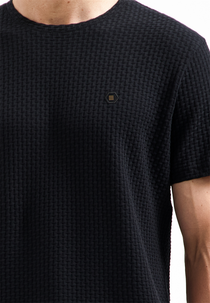 T-Shirt Crewneck Relief Jacquard Bl - 29360791