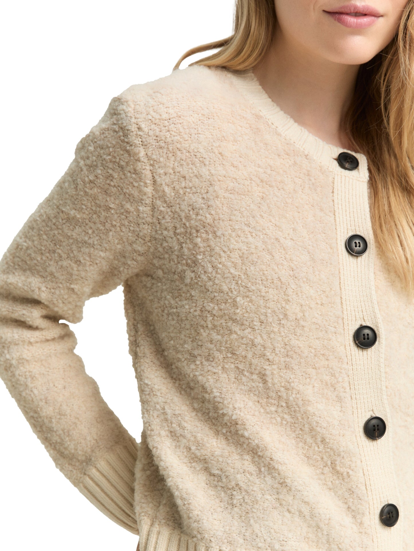 knit boucle cardigan - 1049149