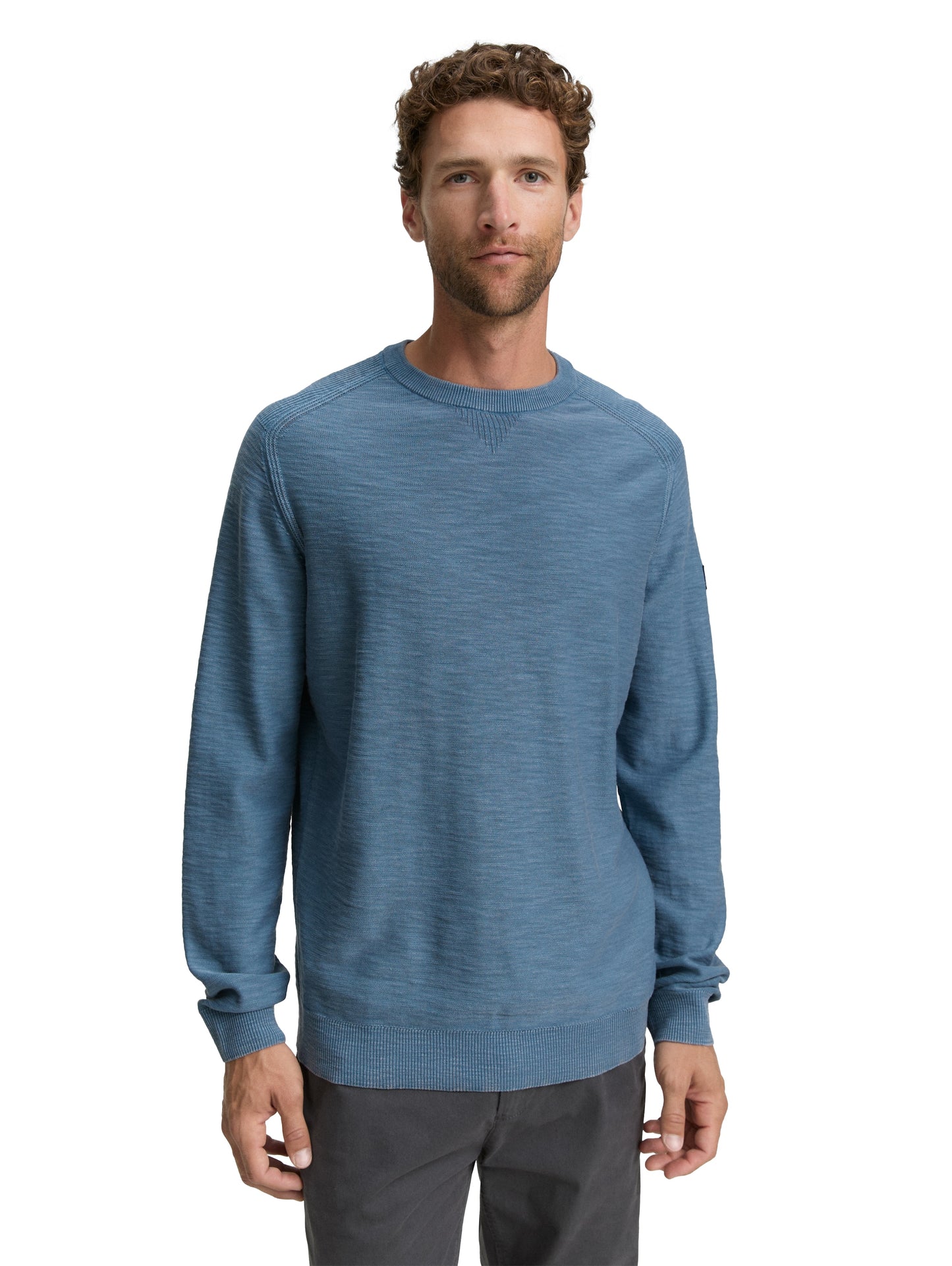 washed slub crewneck knit - 1048004