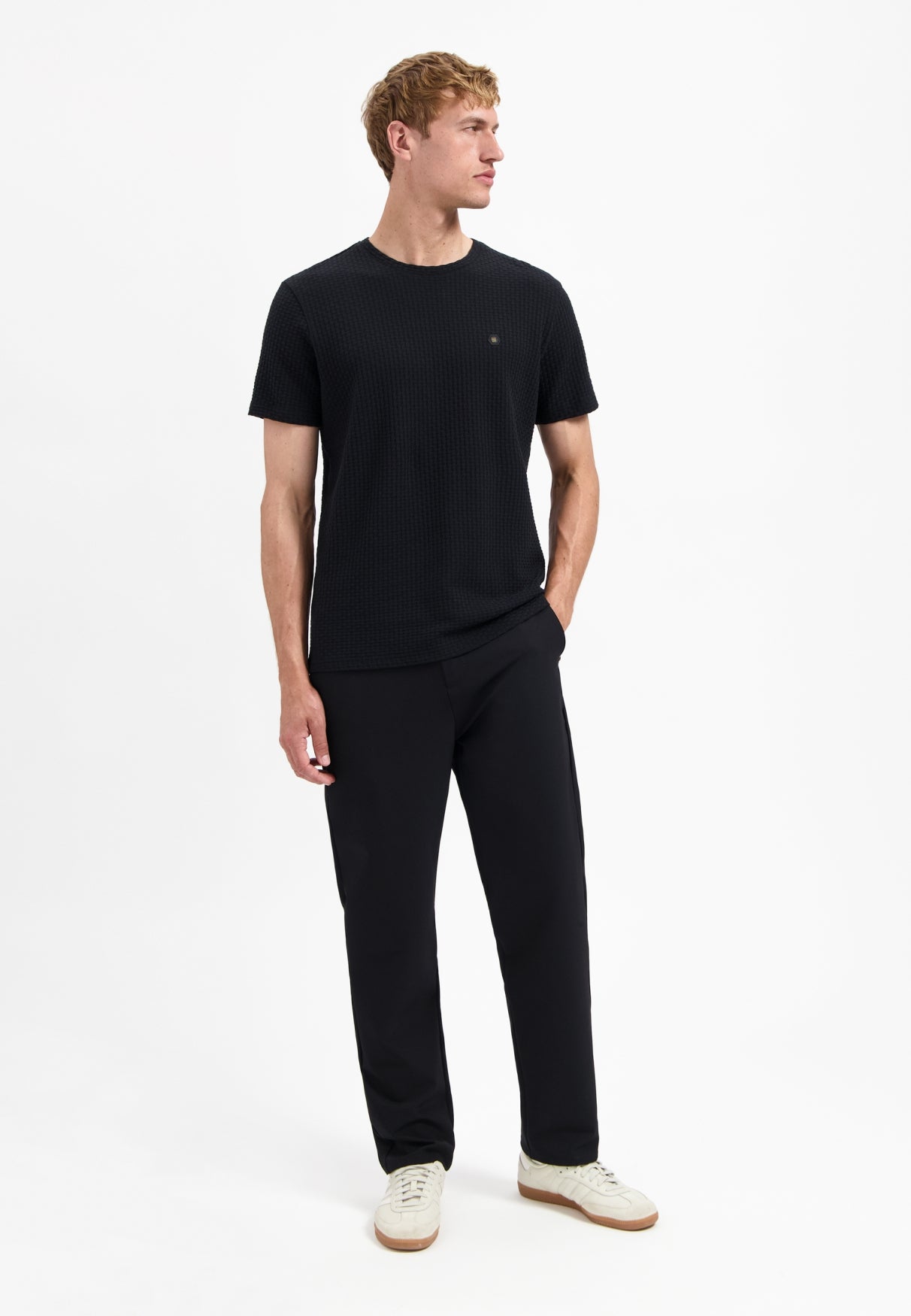 T-Shirt Crewneck Relief Jacquard Bl - 29360791
