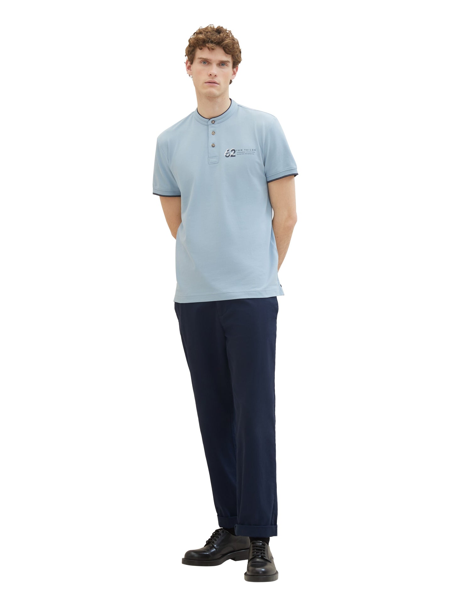 detailed stand-up polo - 1040948