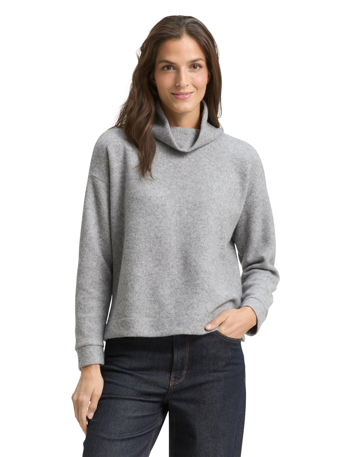 Sweatshirt cosy rib roll neck - 1049012