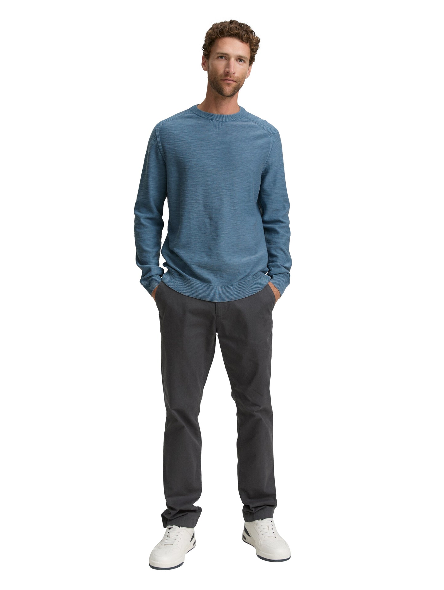 washed slub crewneck knit - 1048004