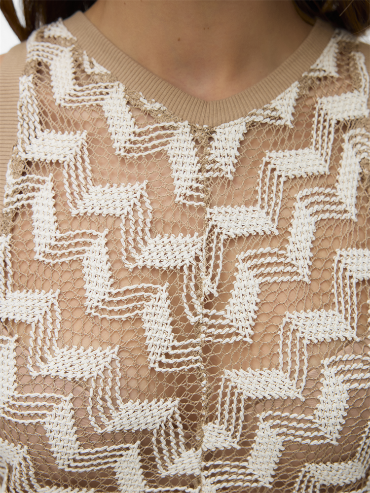 VMTIKKA SL CROCHET TOP JRS GA - 10327092