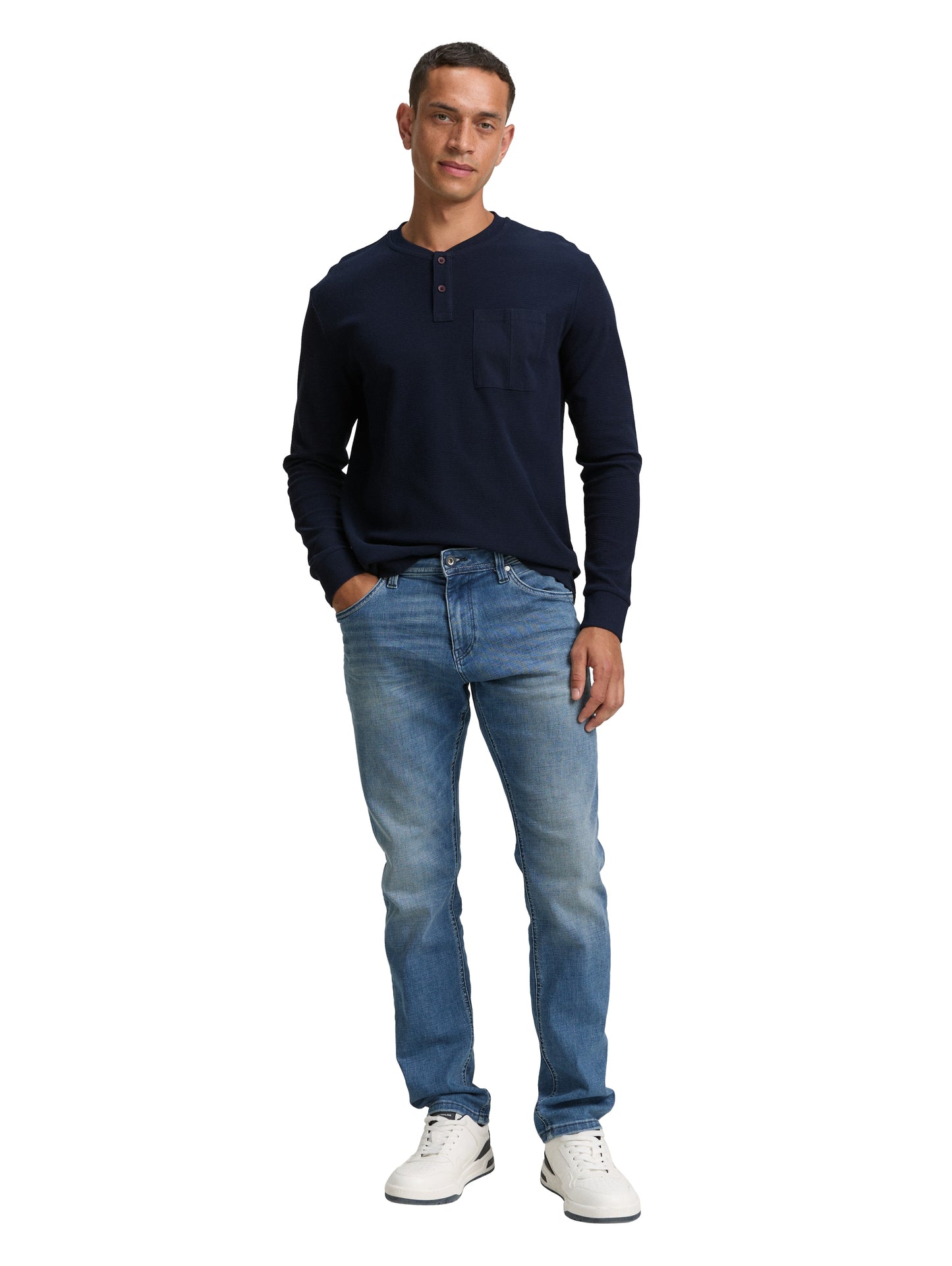 structured longsleeve henley - 1047816