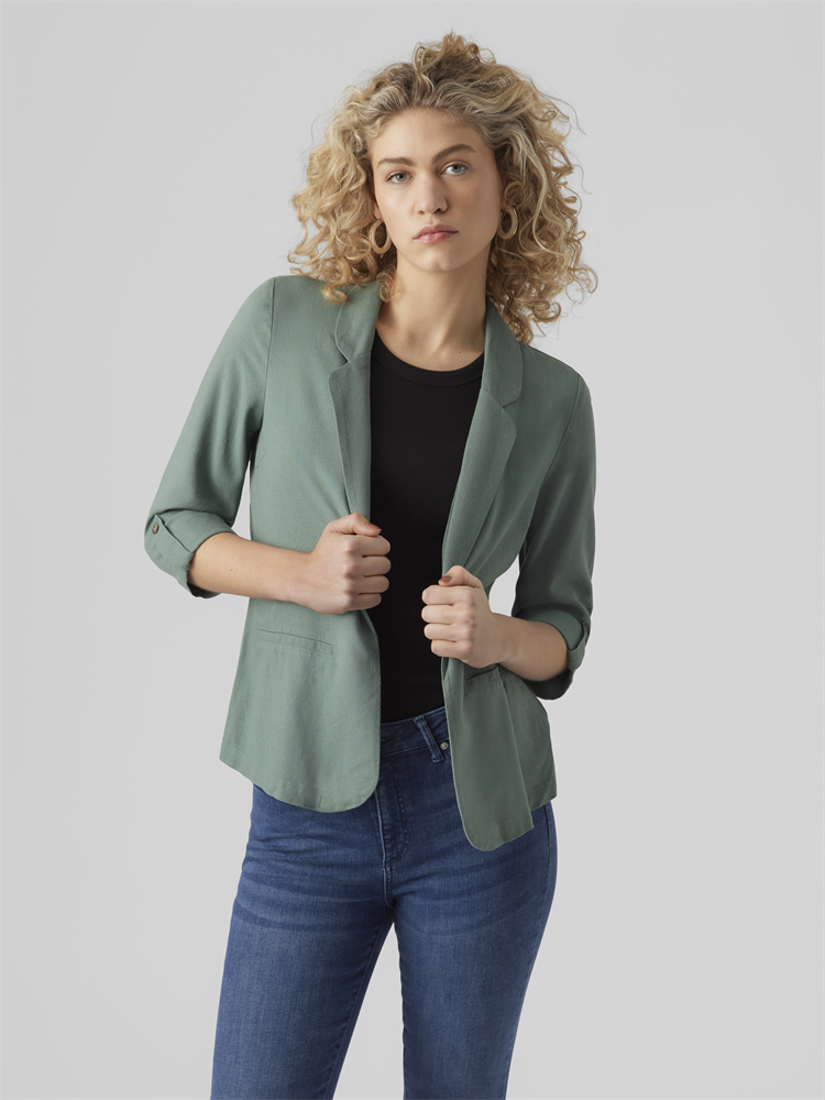 VMJESMILO 3/4 LOOSE BLAZER WVN GA N - 10279700