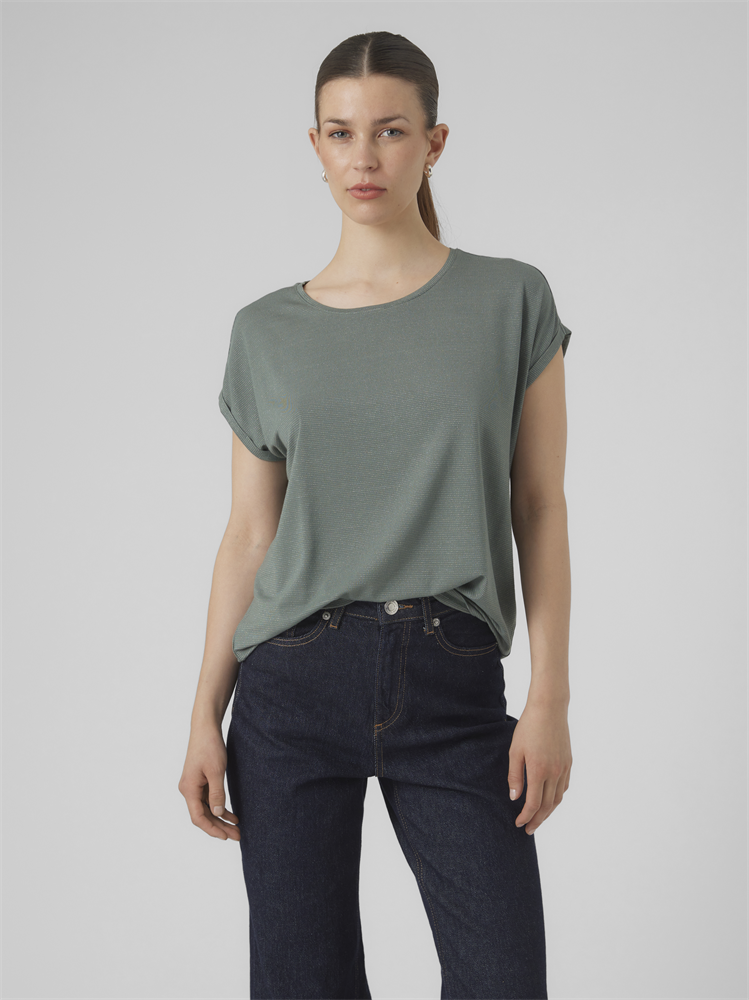 VMLAVA GLITTER SS TOP STRIPE GA JRS - 10250488