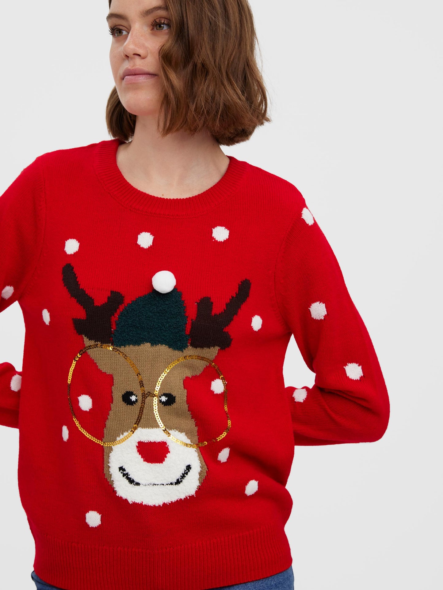 VMTINSEL LS O-NECK BLOUSE XMAS REP - 10250538