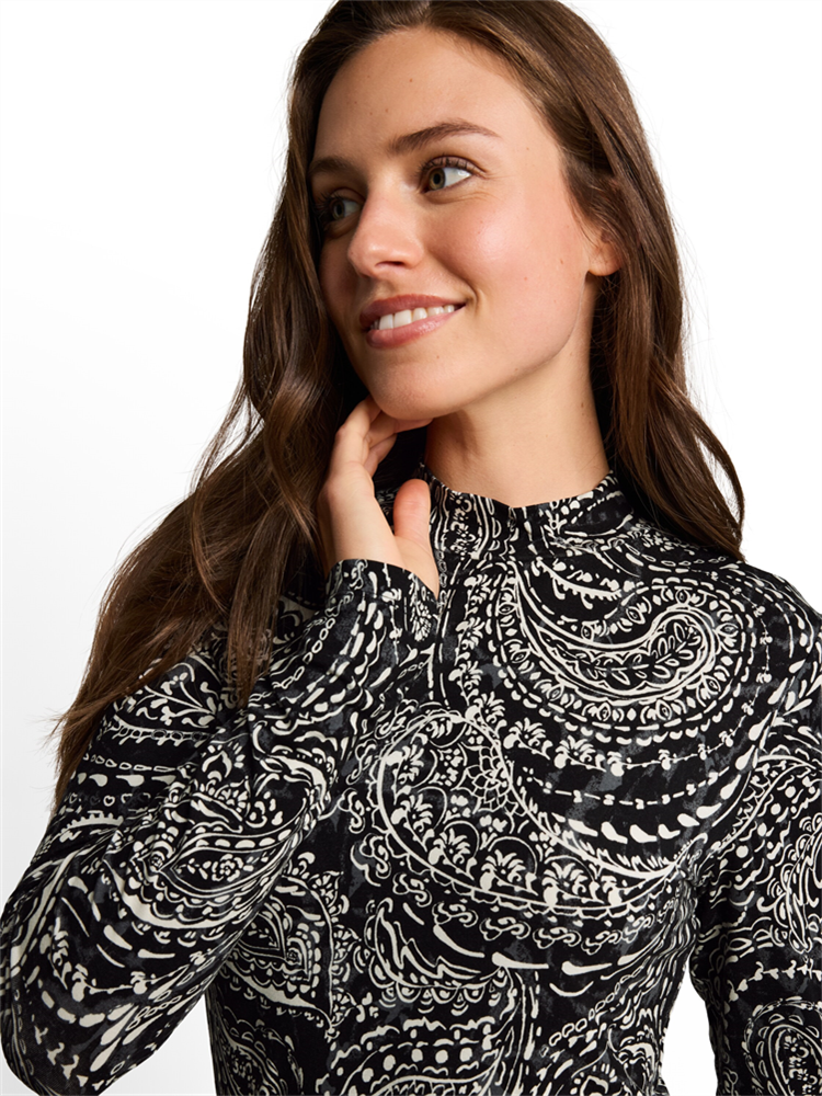 T-shirt mock neck alloverprint - 1052897