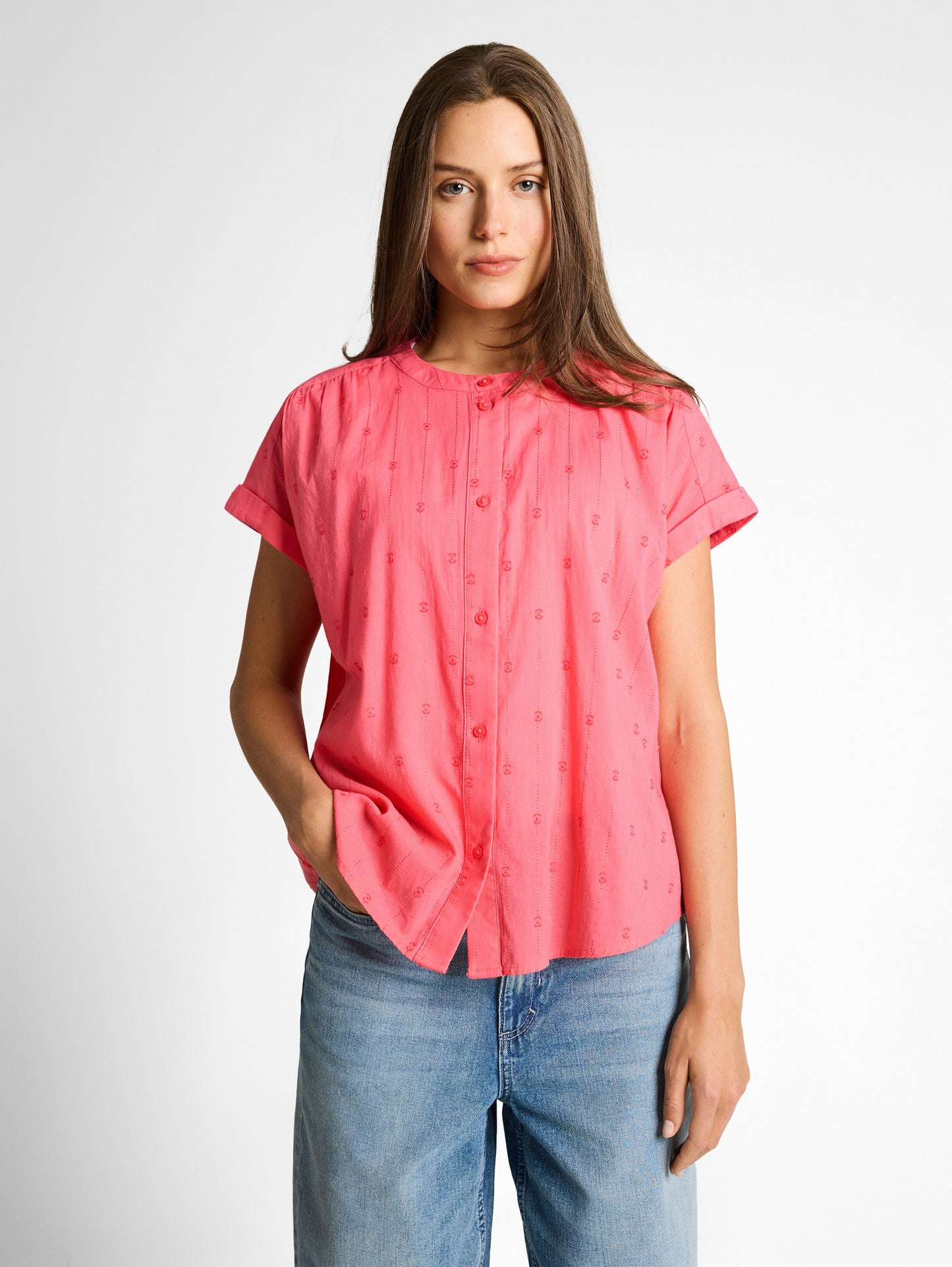 blouse with dobby fabric - 1049807