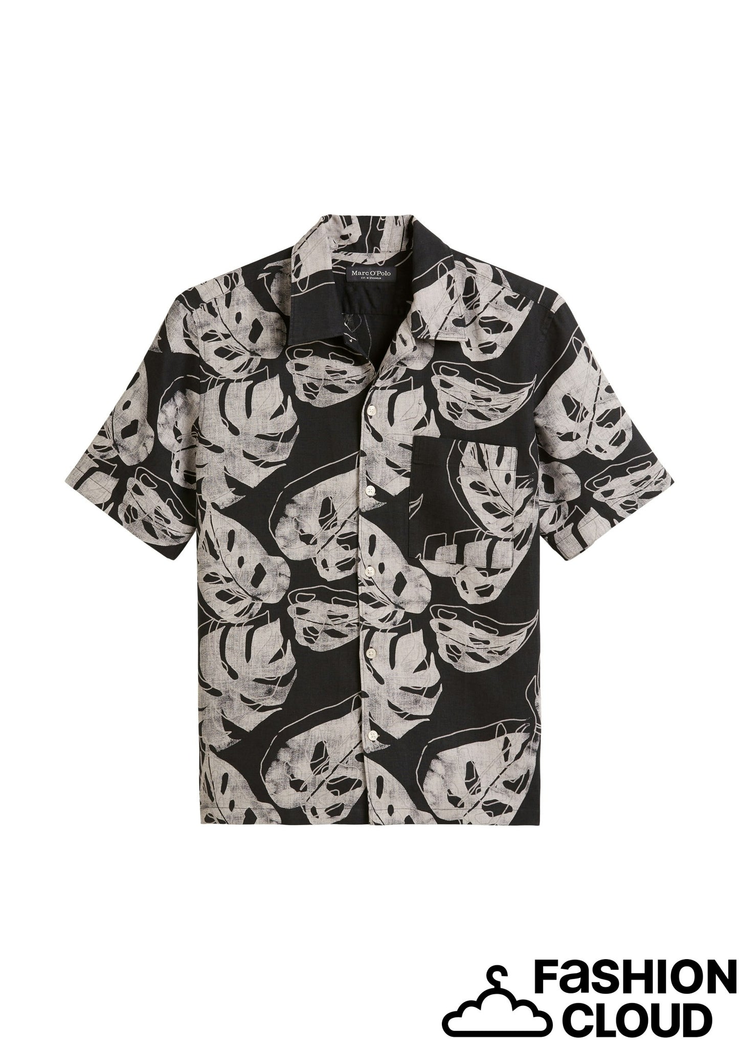 Camp collar, short sleeves, one rec - 524721341012