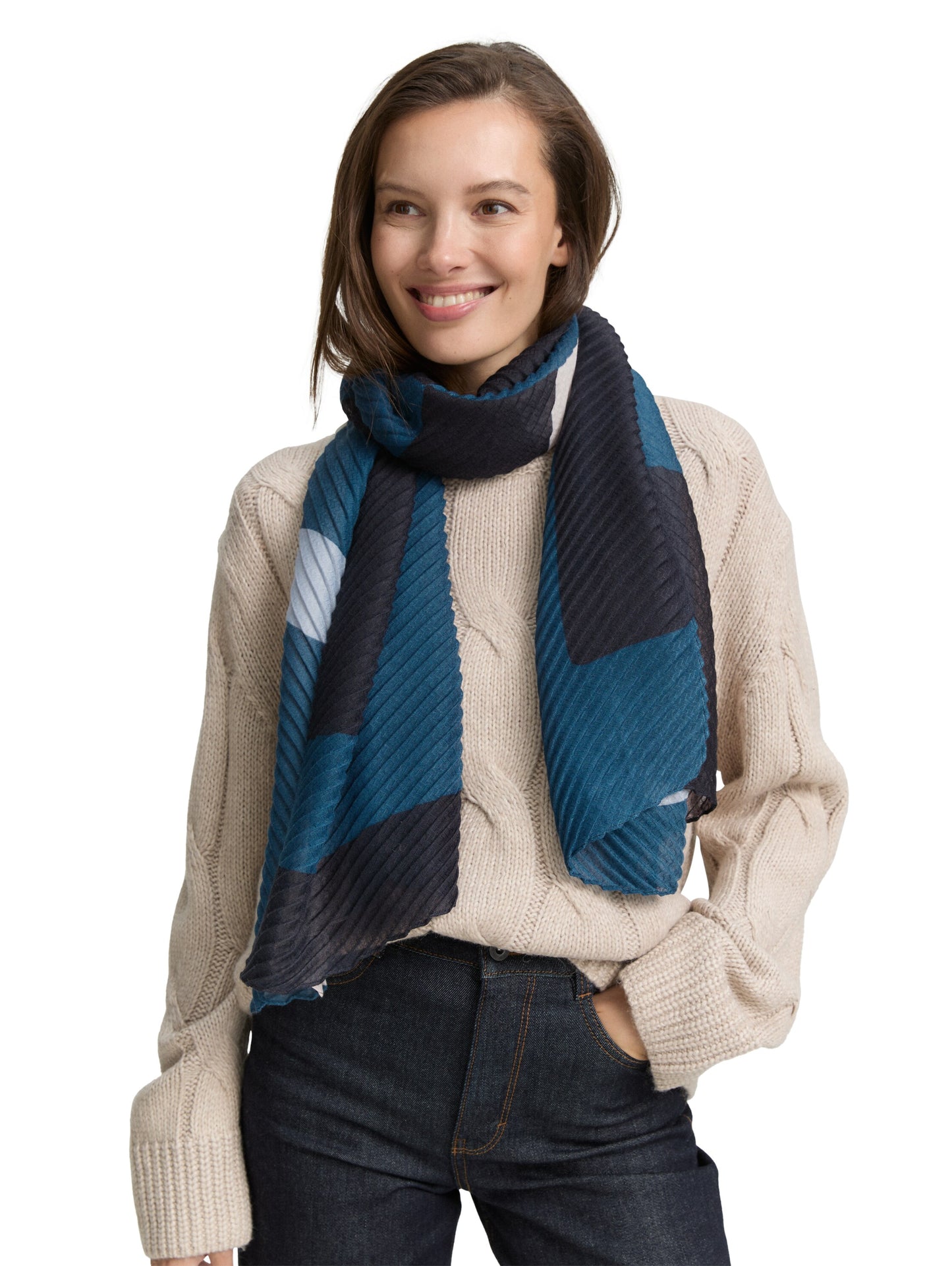 printed plisse scarf - 1047929