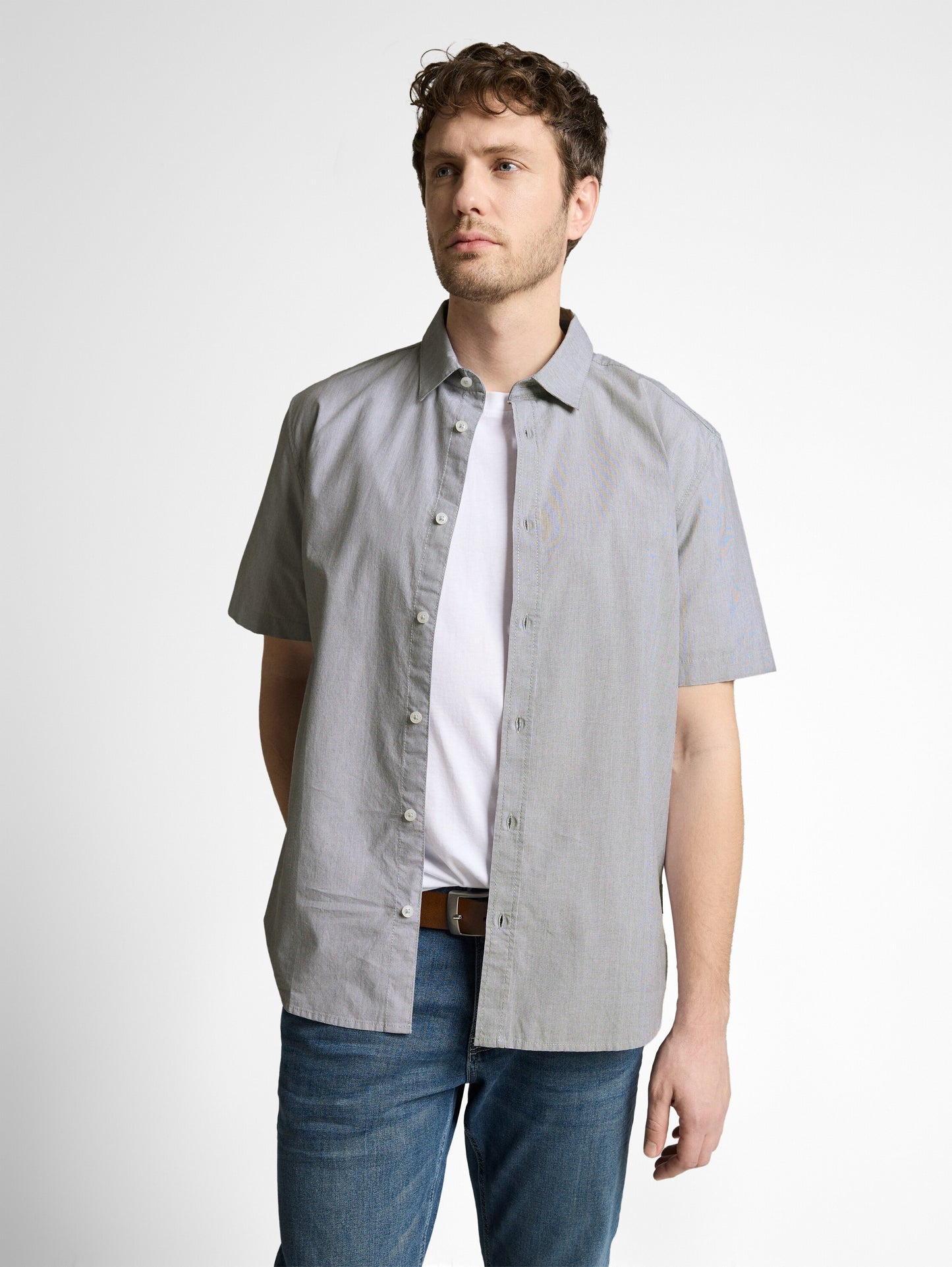 striped poplin shirt - 1049594